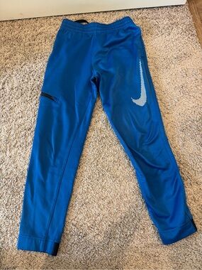 Nike Kids Blue Jogger Sweatpants with White Swoosh